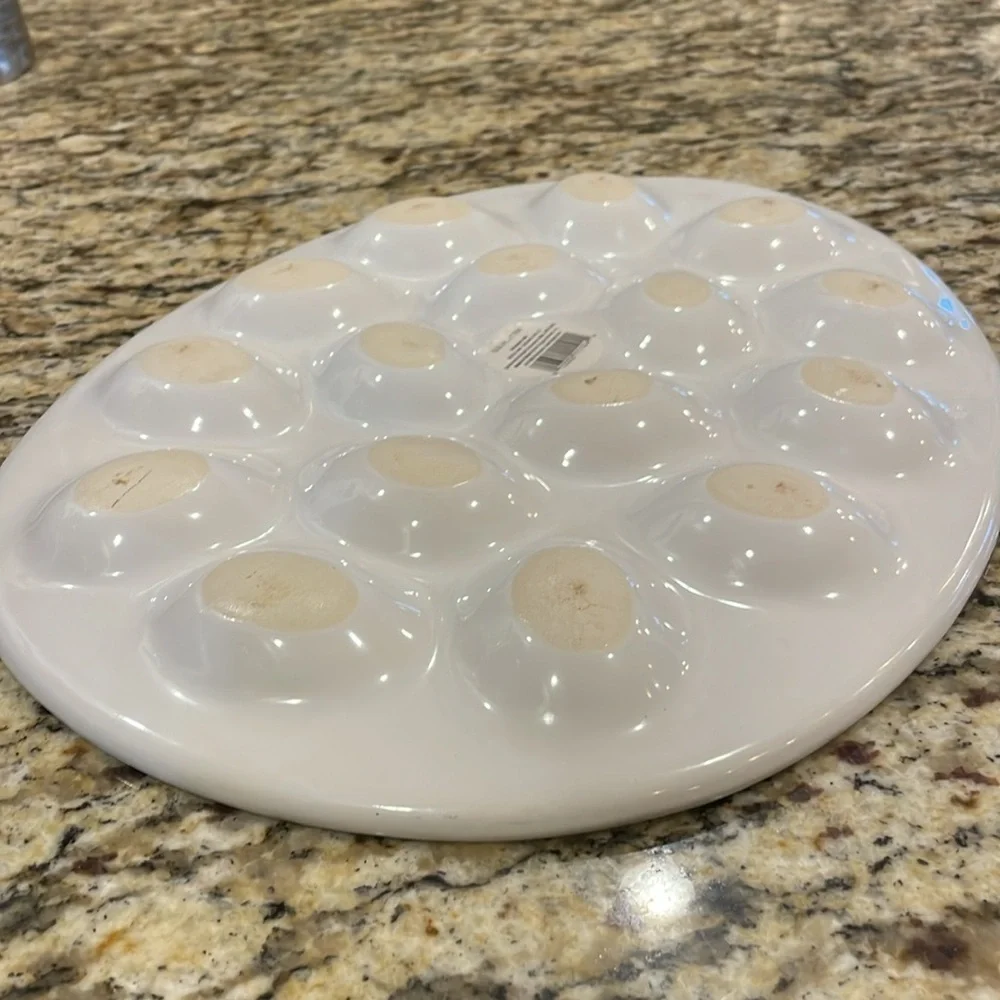🐣White Ceramic Egg Platter 🥚 Dish